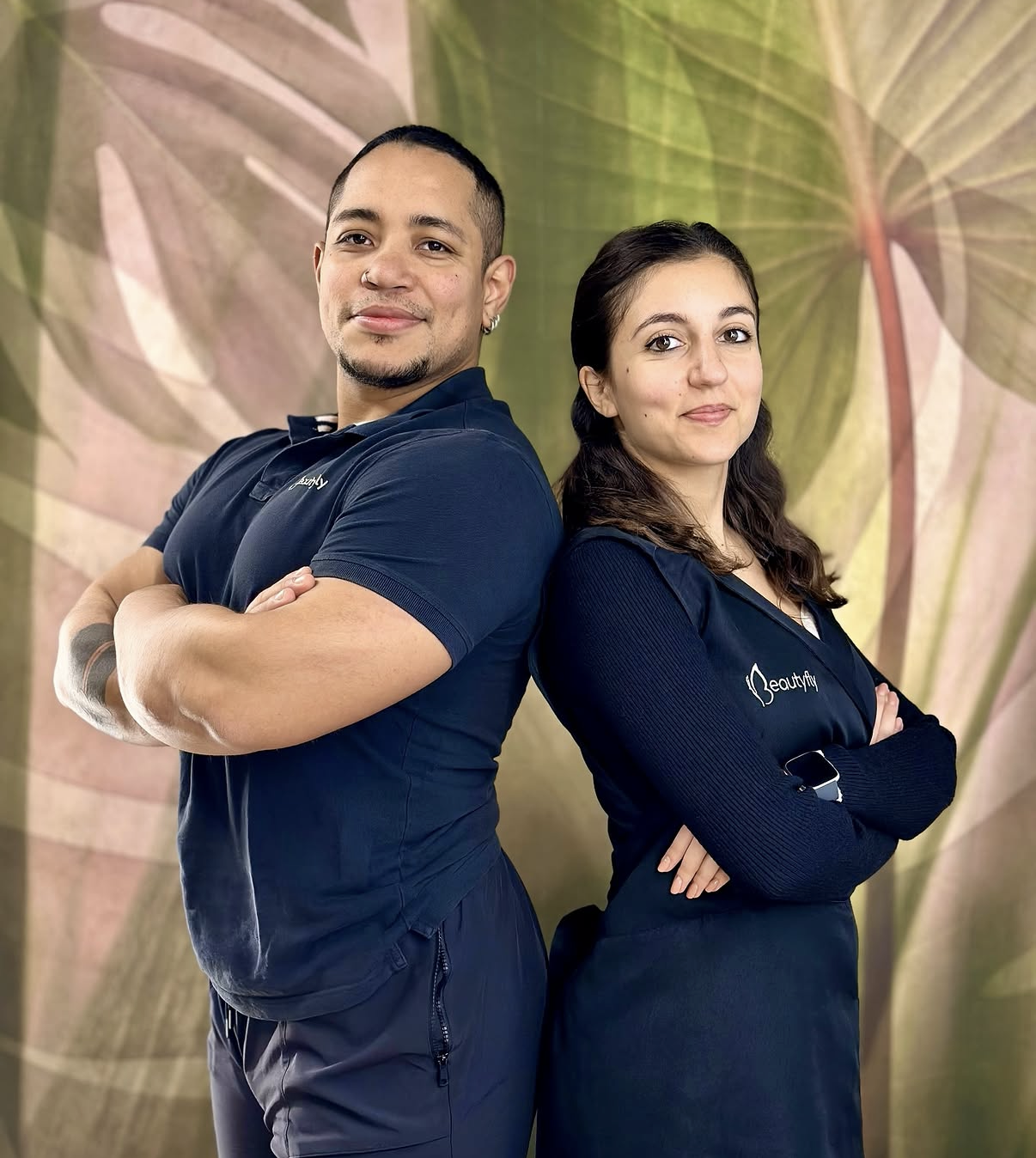 Eleonora Guida e il personal trainer del percorso Body Fusion al centro BeautyFly